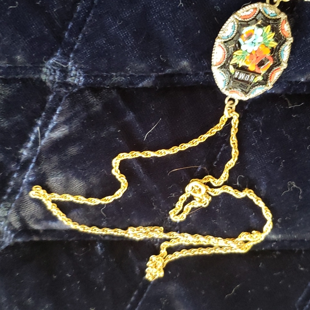 Italian micro mosaic necklace - Picture 4 of 6